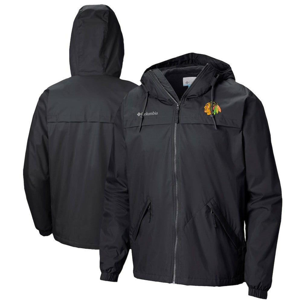 Chicago Blackhawks Columbia Oroville Creek Lightweight Full-Zip Windbreaker Jacket - Black Jackets