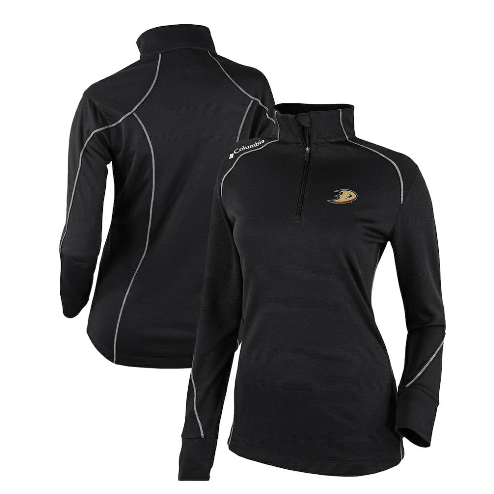 Anaheim Ducks Columbia Women's Omni-Wick Shotgun 2.0 Quarter-Zip Pullover Top - Black Pullover