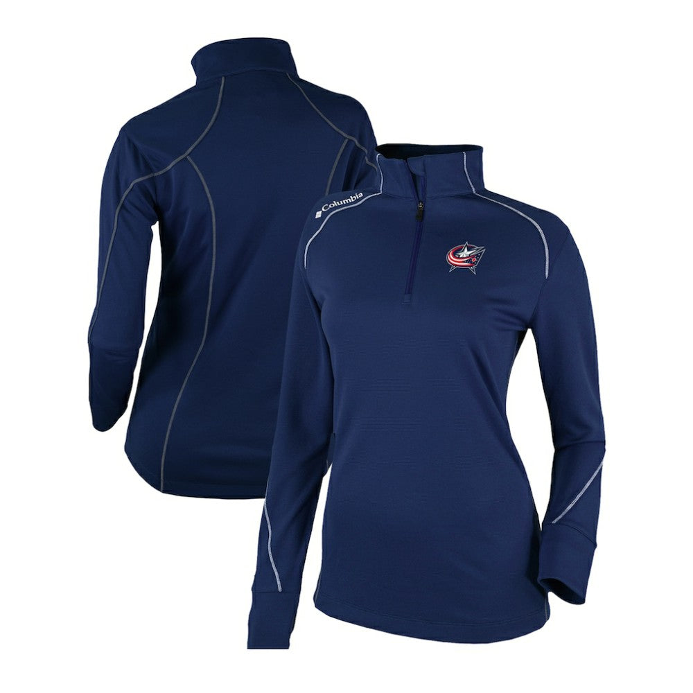 Columbus Blue Jackets Columbia Women's Omni-Wick Shotgun 2.0 Quarter-Zip Pullover Top - Navy Pullover