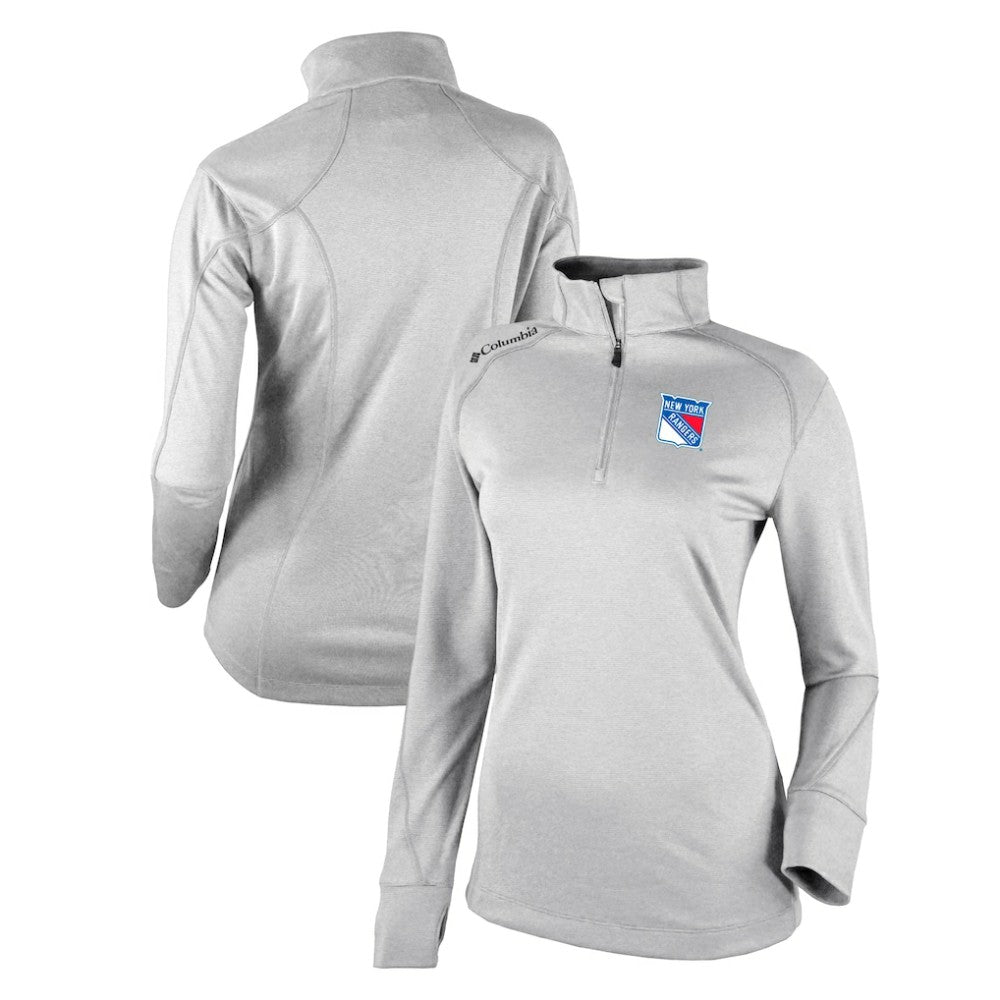 New York Rangers Columbia Women's Omni-Wick Shotgun 2.0 Quarter-Zip Pullover Top - White Pullover