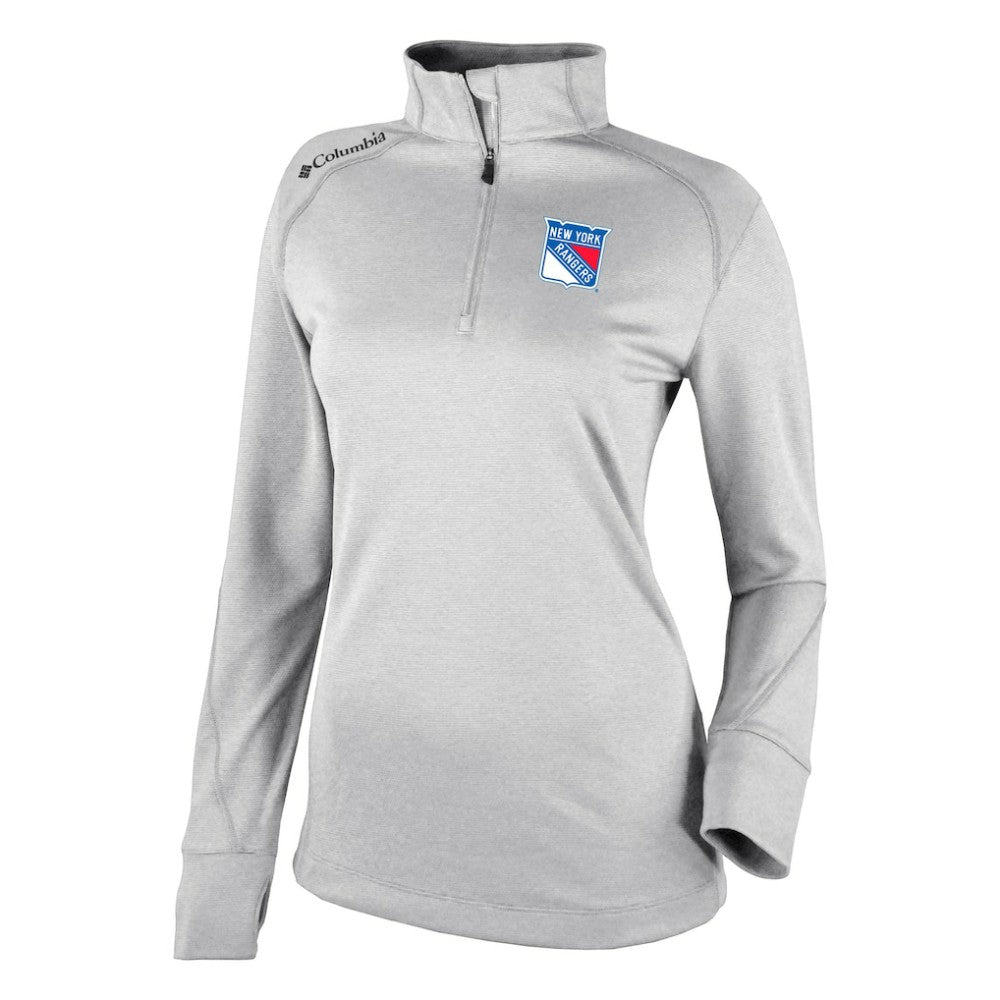 New York Rangers Columbia Women's Omni-Wick Shotgun 2.0 Quarter-Zip Pullover Top - White Pullover