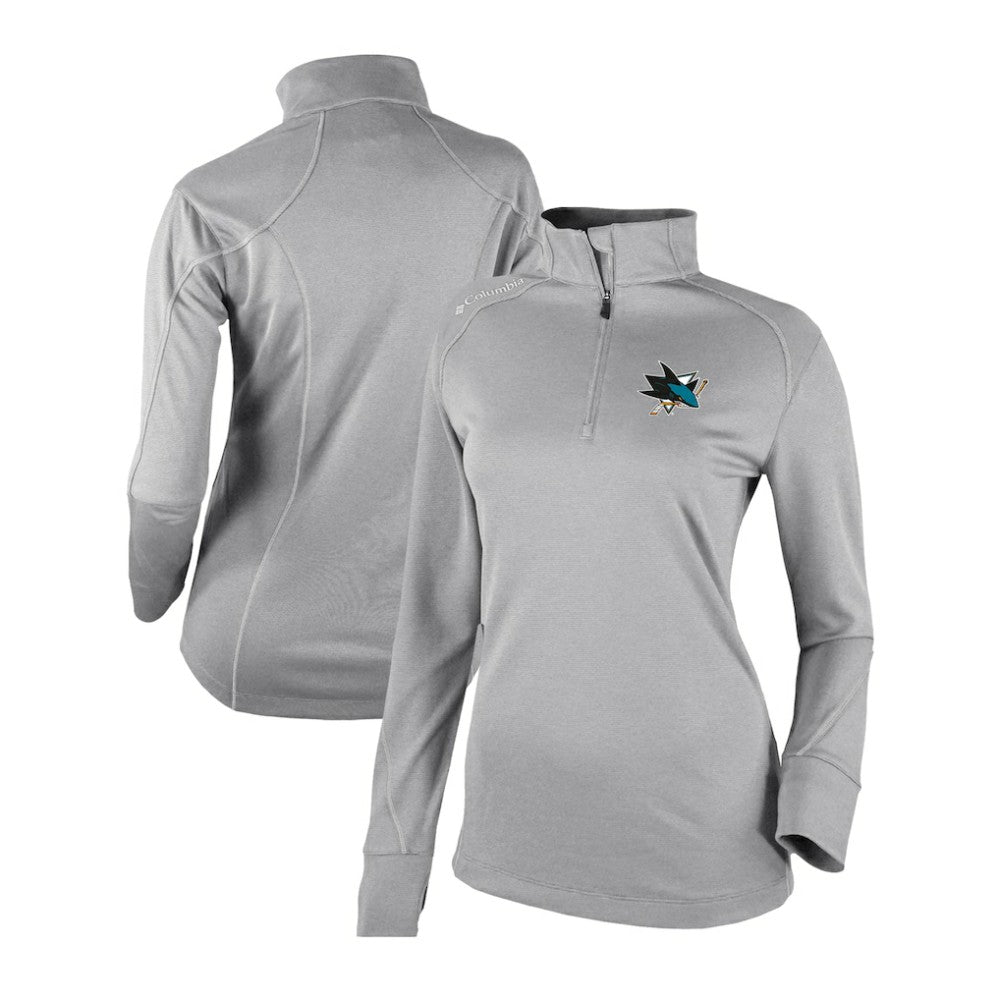 San Jose Sharks Columbia Women's Omni-Wick Shotgun 2.0 Quarter-Zip Pullover Top - Gray Pullover