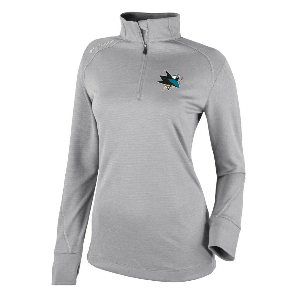 San Jose Sharks Columbia Women's Omni-Wick Shotgun 2.0 Quarter-Zip Pullover Top - Gray Pullover