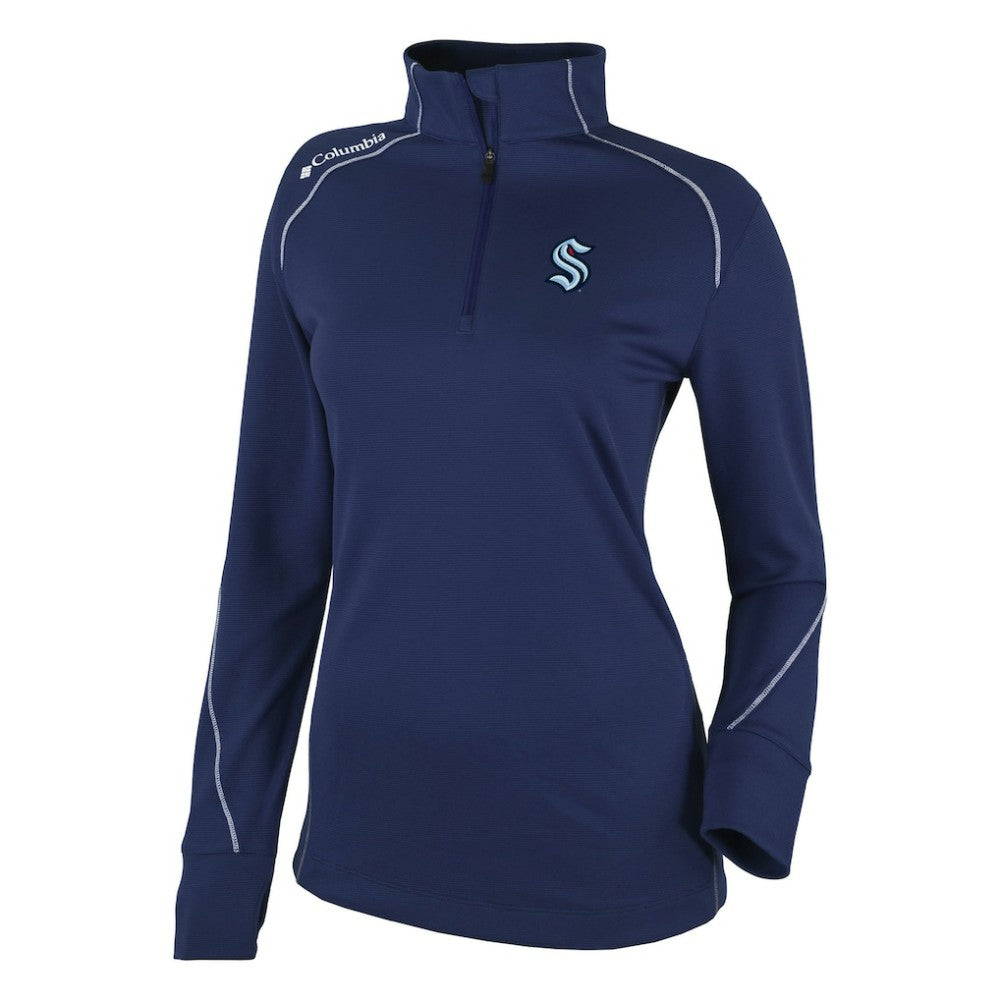 Seattle Kraken Columbia Women's Omni-Wick Shotgun 2.0 Quarter-Zip Pullover Top - Navy Pullover