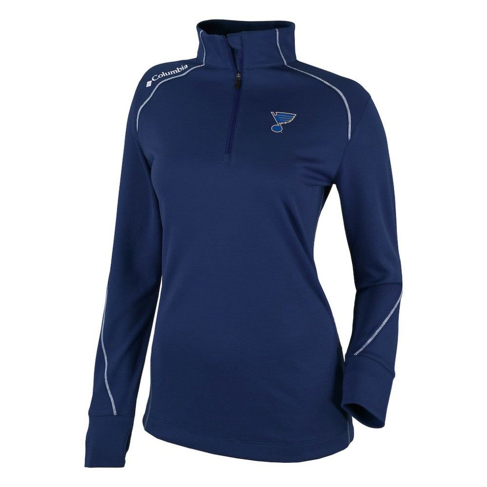 St. Louis Blues Columbia Women's Omni-Wick Shotgun 2.0 Quarter-Zip Pullover Top - Navy Pullover