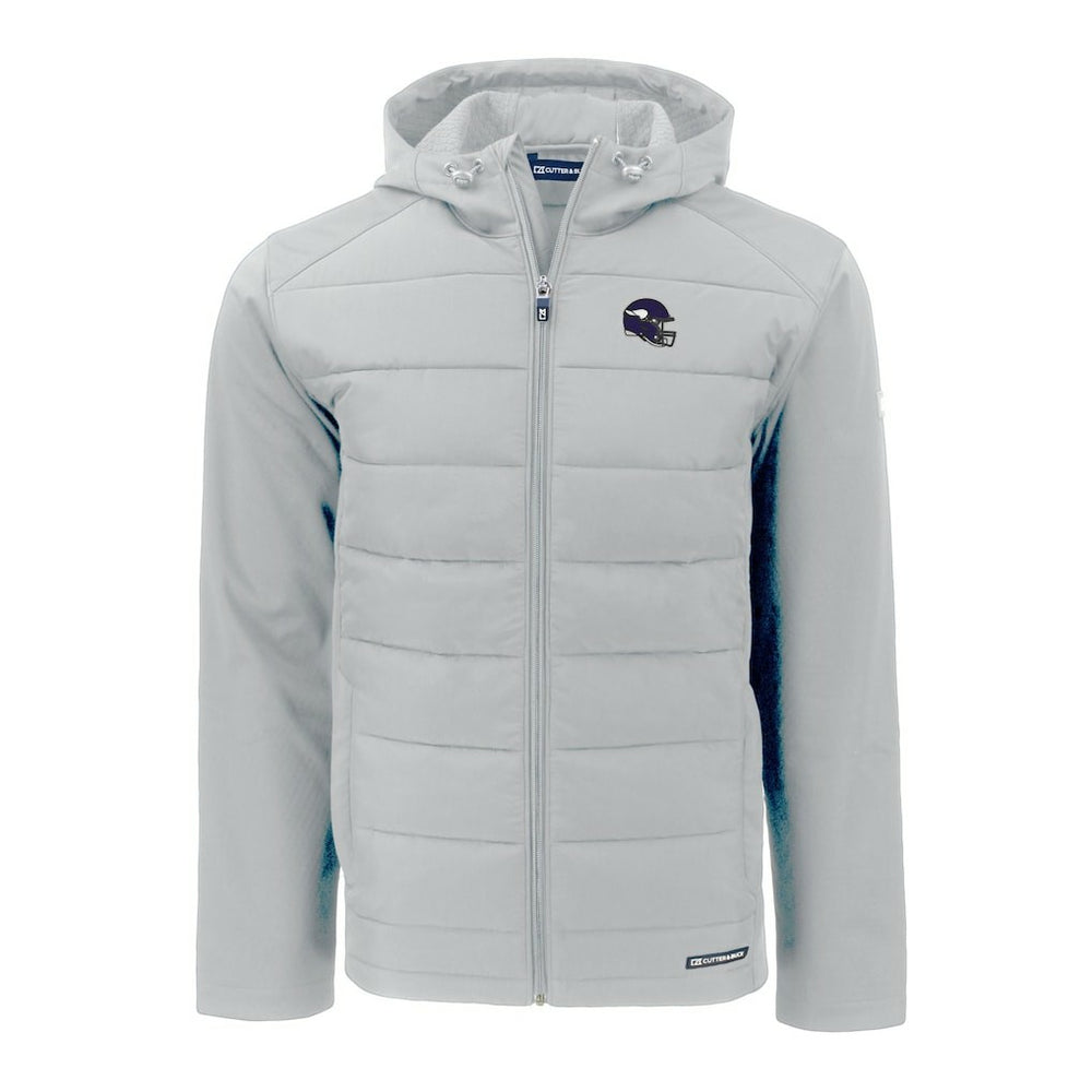 Minnesota Vikings Cutter & Buck Helmet Evoke Hybrid Eco Softshell Recycled Full-Zip Hoodie Jacket - Gray discount