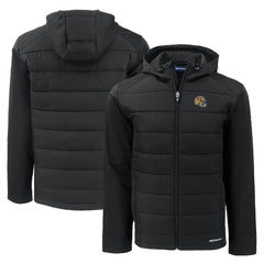 San Francisco 49ers Cutter & Buck Helmet Evoke Hybrid Eco Softshell Recycled Full-Zip Hoodie Jacket - Black discount