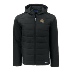 San Francisco 49ers Cutter & Buck Helmet Evoke Hybrid Eco Softshell Recycled Full-Zip Hoodie Jacket - Black discount