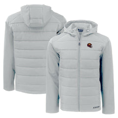 Washington Commanders Cutter & Buck Helmet Evoke Hybrid Eco Softshell Recycled Full-Zip Hoodie Jacket - Gray on sale