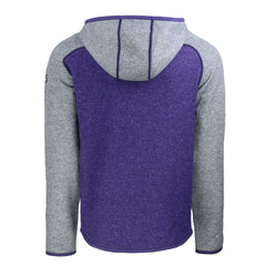 Baltimore Ravens Cutter & Buck Helmet Mainsail Sweater-Knit Full-Zip Hoodie - Heather Purple/Heather Gray on sale