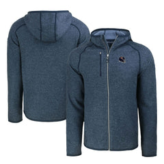 Chicago Bears Cutter & Buck Helmet Mainsail Sweater-Knit Full-Zip Hoodie - Heather Navy cheap