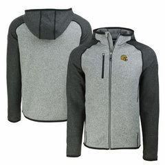 Green Bay Packers Cutter & Buck Helmet Mainsail Sweater-Knit Full-Zip Hoodie - Heather Gray/Heather Charcoal on sale