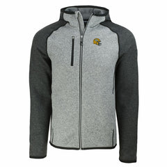 Green Bay Packers Cutter & Buck Helmet Mainsail Sweater-Knit Full-Zip Hoodie - Heather Gray/Heather Charcoal on sale