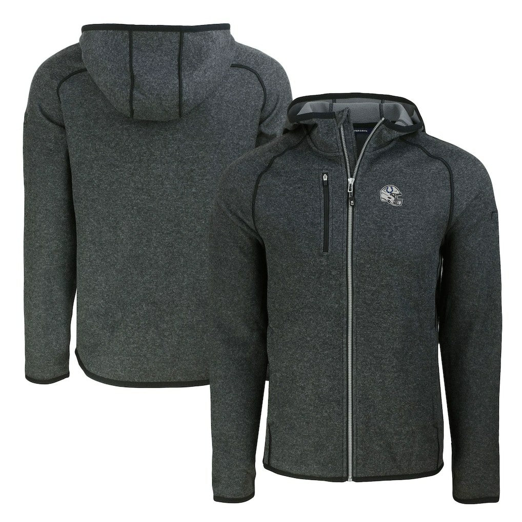 Indianapolis Colts Cutter & Buck Helmet Mainsail Sweater-Knit Full-Zip Hoodie - Heather Charcoal cheap