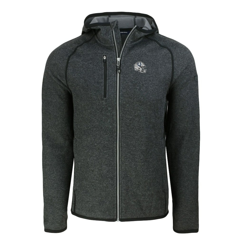 Indianapolis Colts Cutter & Buck Helmet Mainsail Sweater-Knit Full-Zip Hoodie - Heather Charcoal cheap