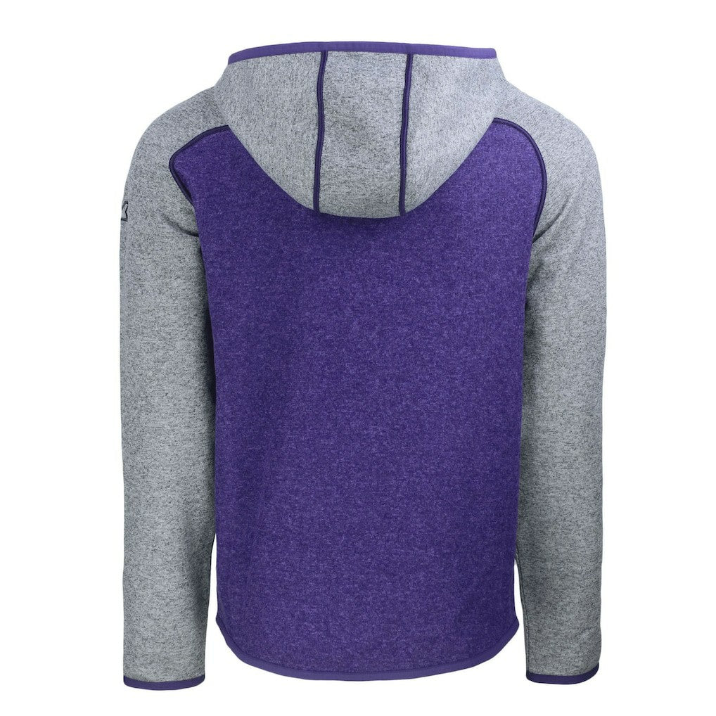 Minnesota Vikings Cutter & Buck Helmet Mainsail Sweater-Knit Full-Zip Hoodie - Heather Purple/Heather Gray discount