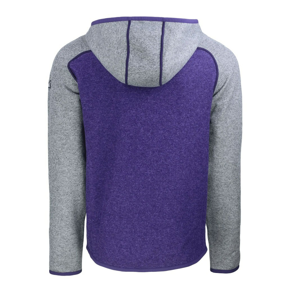 Minnesota Vikings Cutter & Buck Helmet Mainsail Sweater-Knit Full-Zip Hoodie - Heather Purple/Heather Gray discount