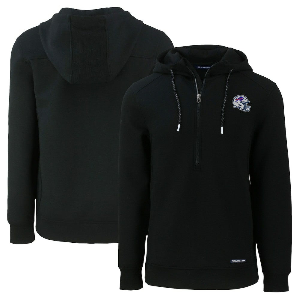 Buffalo Bills Cutter & Buck Helmet Roam Eco Half-Zip Recycled Pullover Hoodie - Black outlet