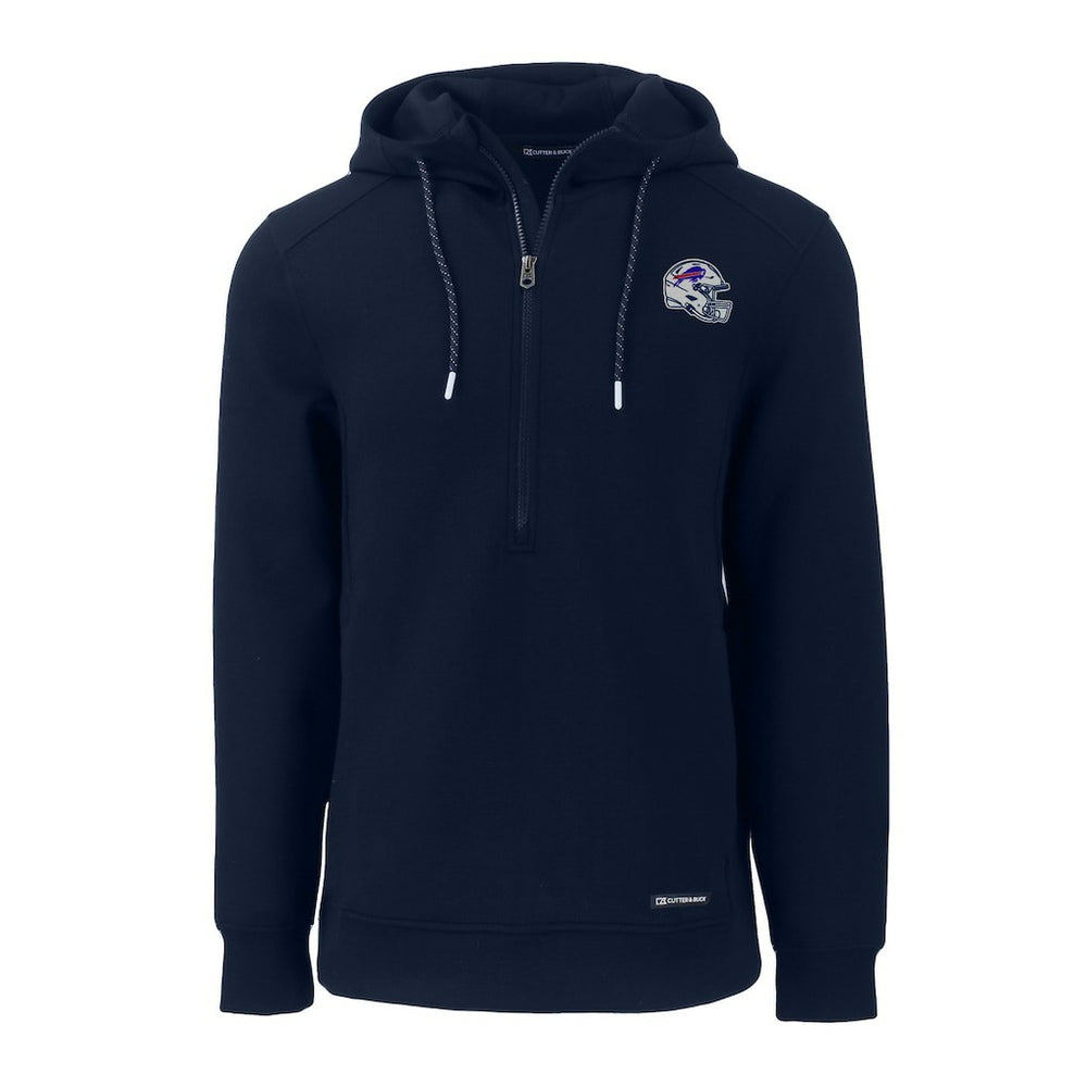 Buffalo Bills Cutter & Buck Helmet Roam Eco Half-Zip Recycled Pullover Hoodie - Navy cheap
