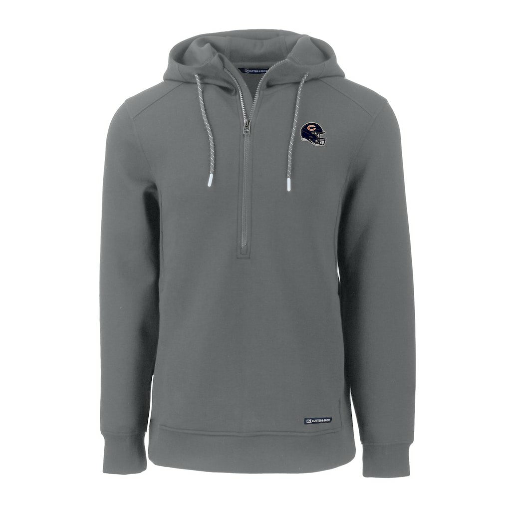 Chicago Bears Cutter & Buck Helmet Roam Eco Half-Zip Recycled Pullover Hoodie - Gray sale