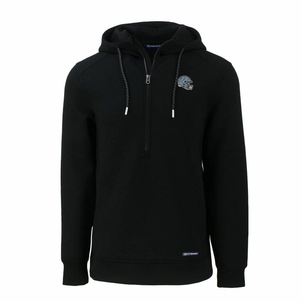 Detroit Lions Cutter & Buck Helmet Roam Eco Half-Zip Recycled Pullover Hoodie - Black sale
