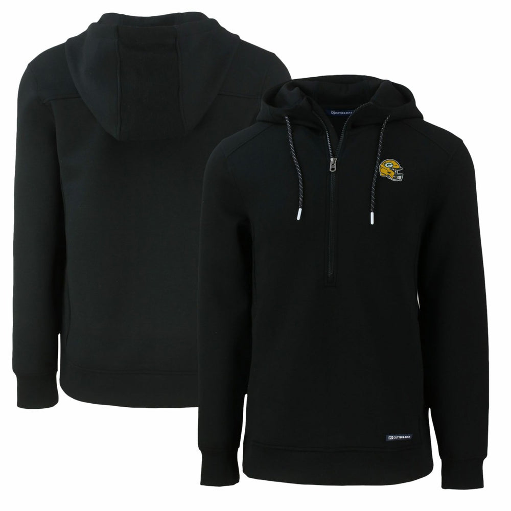 Green Bay Packers Cutter & Buck Helmet Roam Eco Half-Zip Recycled Pullover Hoodie - Black on sale