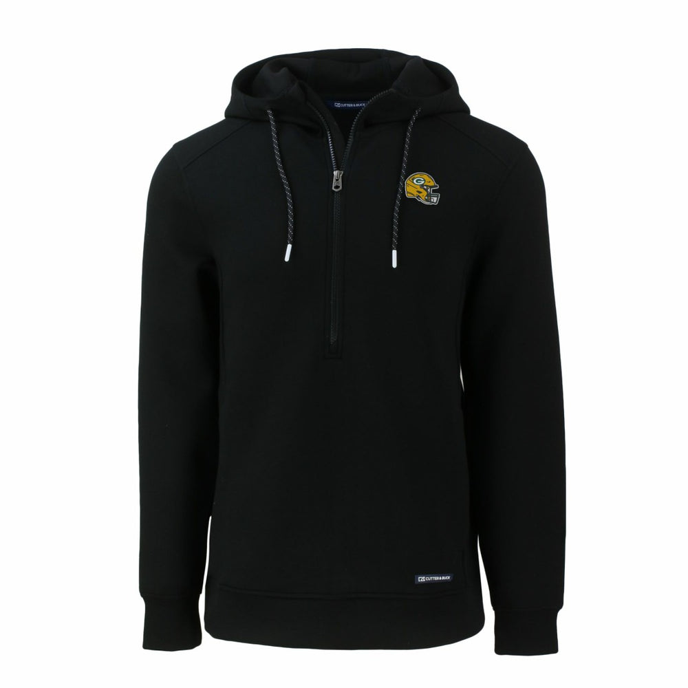 Green Bay Packers Cutter & Buck Helmet Roam Eco Half-Zip Recycled Pullover Hoodie - Black on sale
