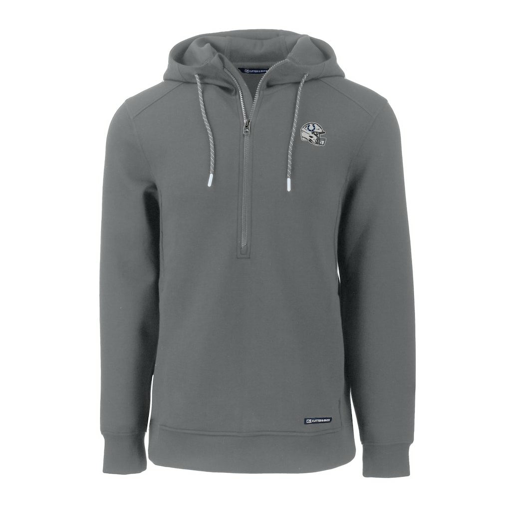 Indianapolis Colts Cutter & Buck Helmet Roam Eco Half-Zip Recycled Pullover Hoodie - Gray on sale