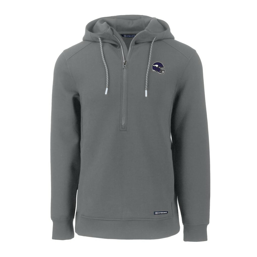 Minnesota Vikings Cutter & Buck Helmet Roam Eco Half-Zip Recycled Pullover Hoodie - Gray online