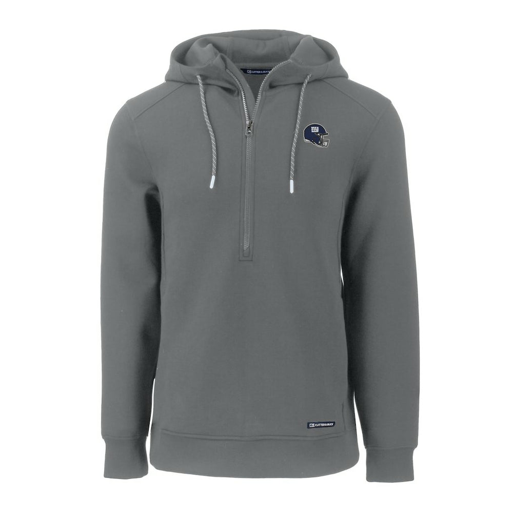 New York Giants Cutter & Buck Helmet Roam Eco Half-Zip Recycled Pullover Hoodie - Gray sale