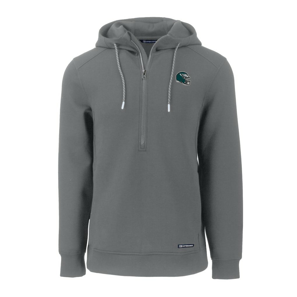 Philadelphia Eagles Cutter & Buck Helmet Roam Eco Half-Zip Recycled Pullover Hoodie - Gray on sale