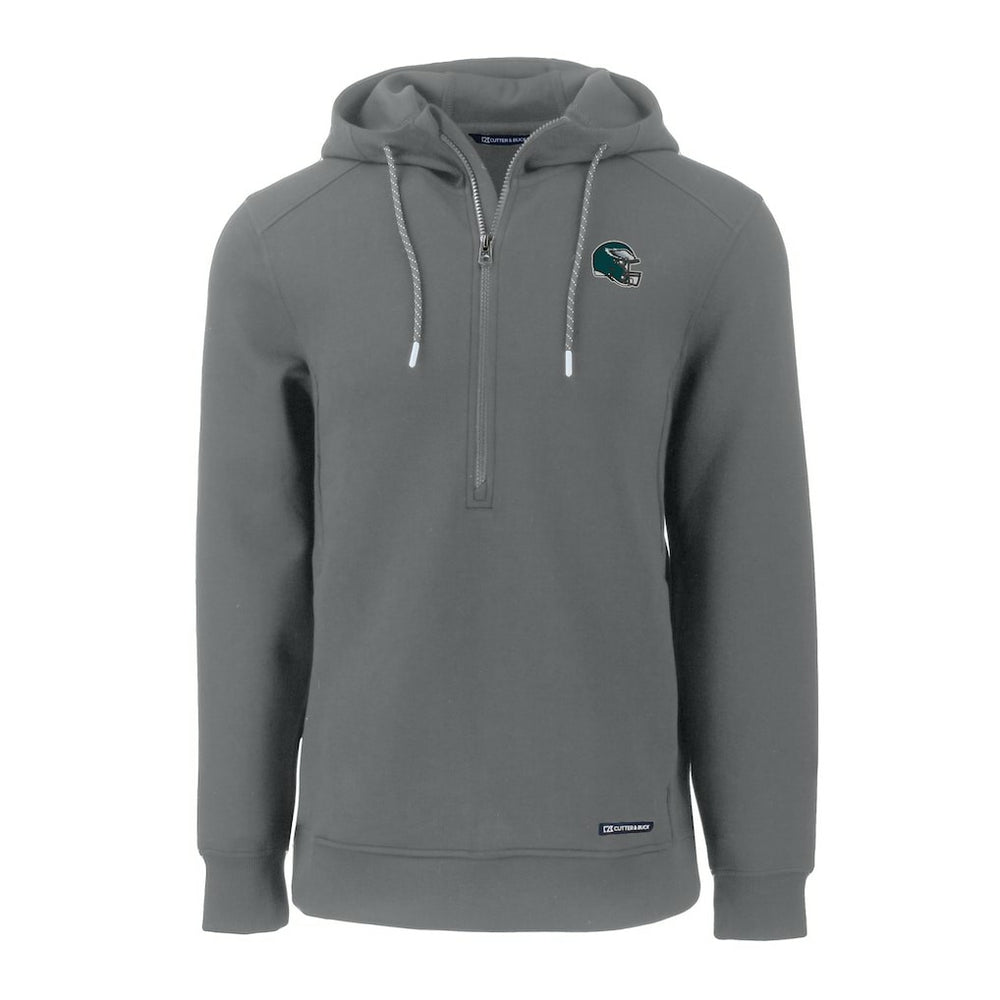 Philadelphia Eagles Cutter & Buck Helmet Roam Eco Half-Zip Recycled Pullover Hoodie - Gray on sale