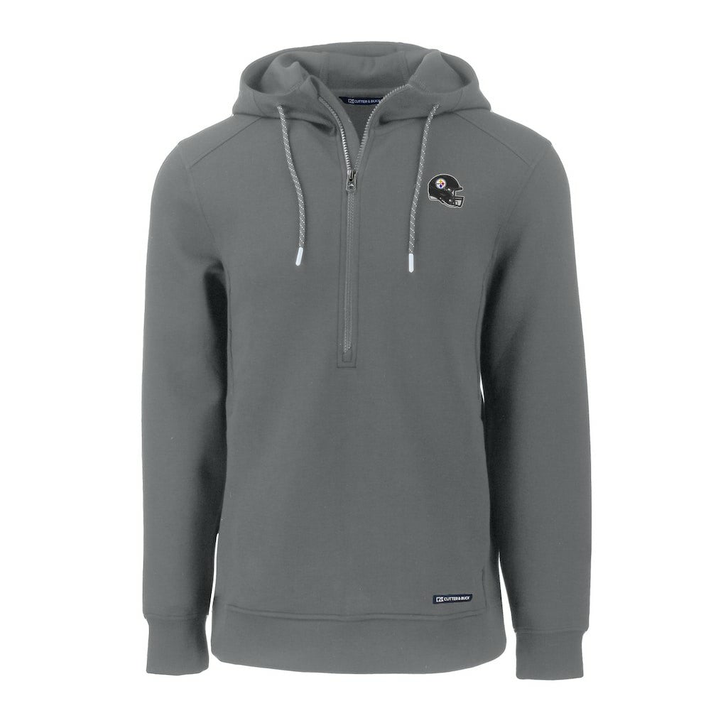 Pittsburgh Steelers Cutter & Buck Helmet Roam Eco Half-Zip Recycled Pullover Hoodie - Gray sale