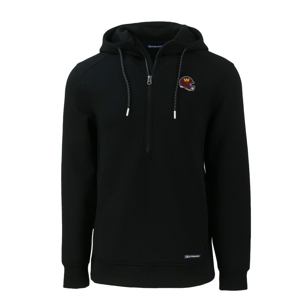 Washington Commanders Cutter & Buck Helmet Roam Eco Half-Zip Recycled Pullover Hoodie - Black online