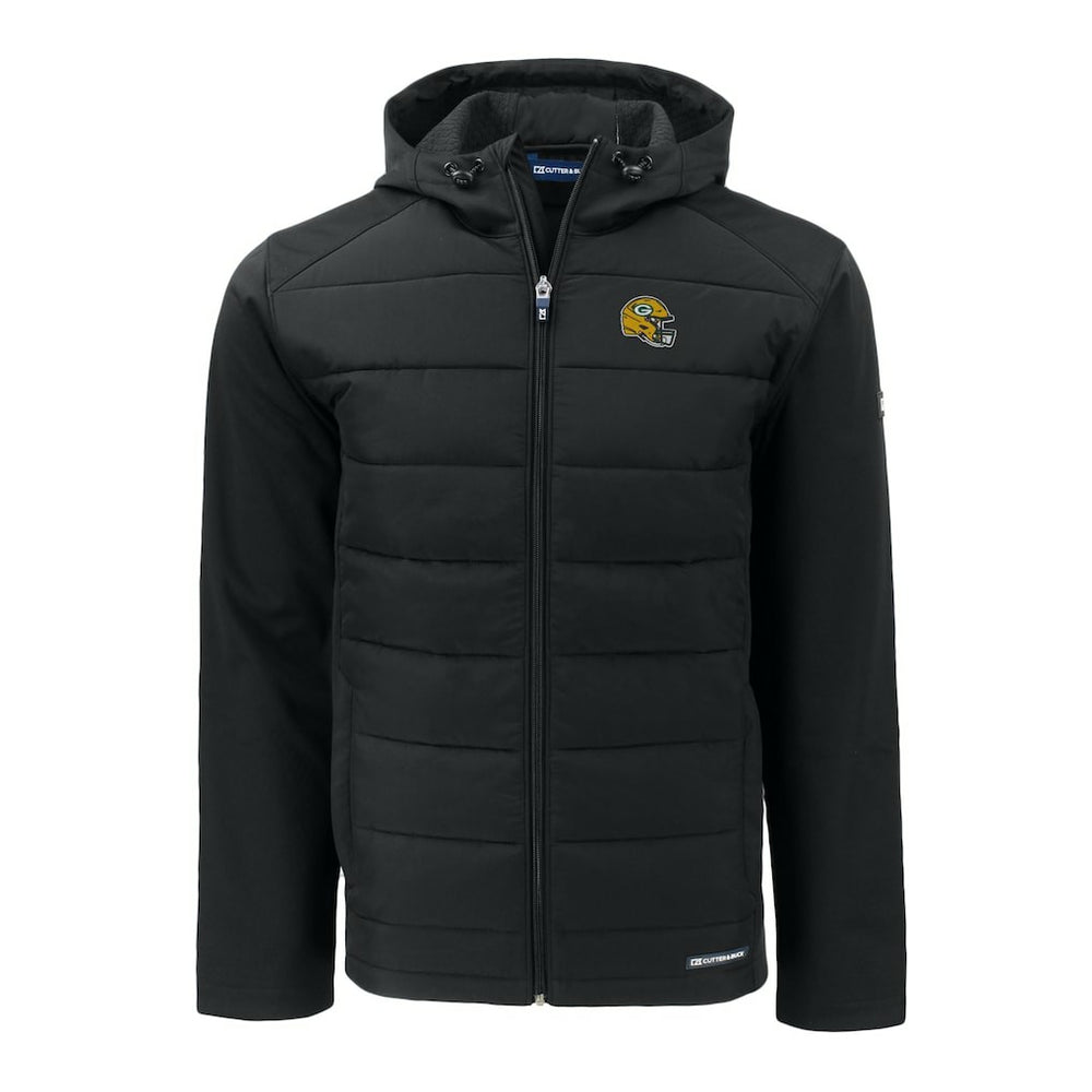 Green Bay Packers Cutter & Buck Helmet Big & Tall Evoke Hybrid Eco Softshell Recycled Full-Zip Jacket - Black online