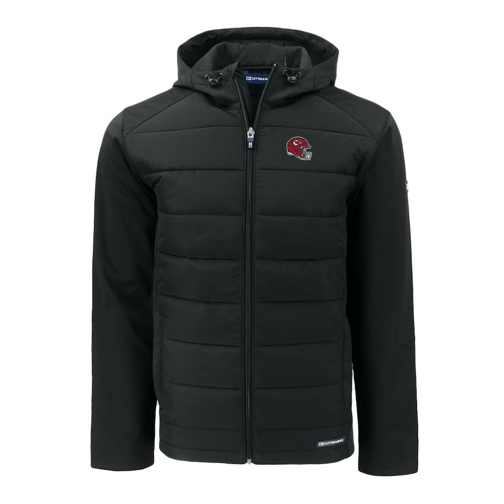 Kansas City Chiefs Cutter & Buck Helmet Big & Tall Evoke Hybrid Eco Softshell Recycled Full-Zip Hoodie Jacket - Black outlet