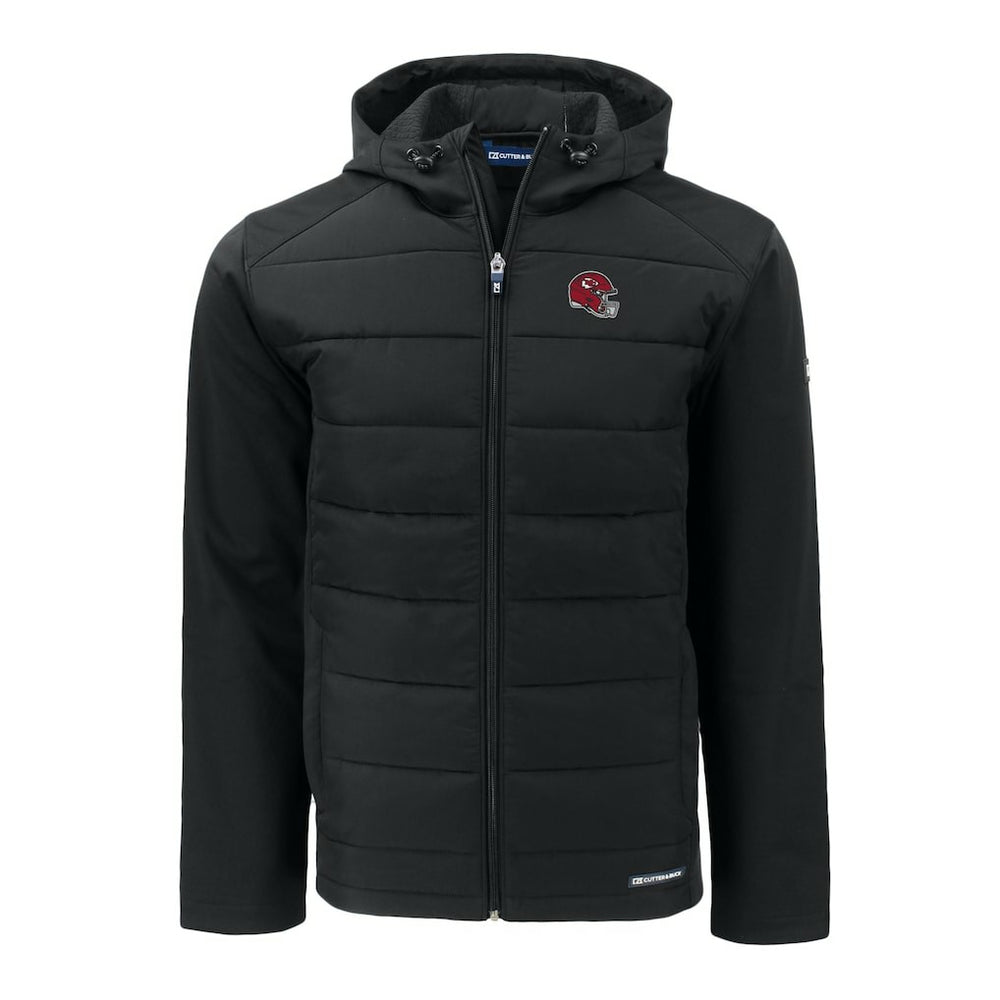 Kansas City Chiefs Cutter & Buck Helmet Big & Tall Evoke Hybrid Eco Softshell Recycled Full-Zip Hoodie Jacket - Black outlet