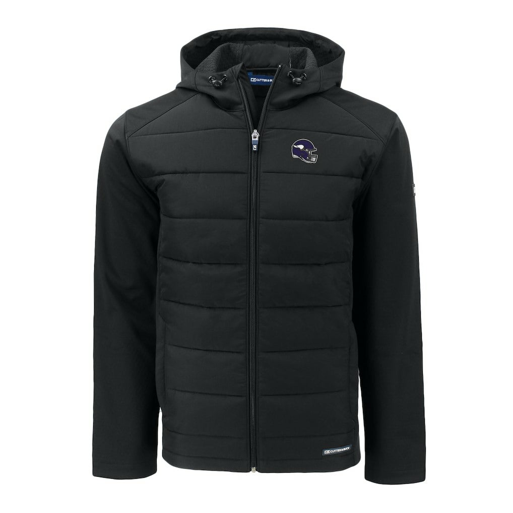 Minnesota Vikings Cutter & Buck Helmet Big & Tall Evoke Hybrid Eco Softshell Recycled Full-Zip Jacket - Black cheap