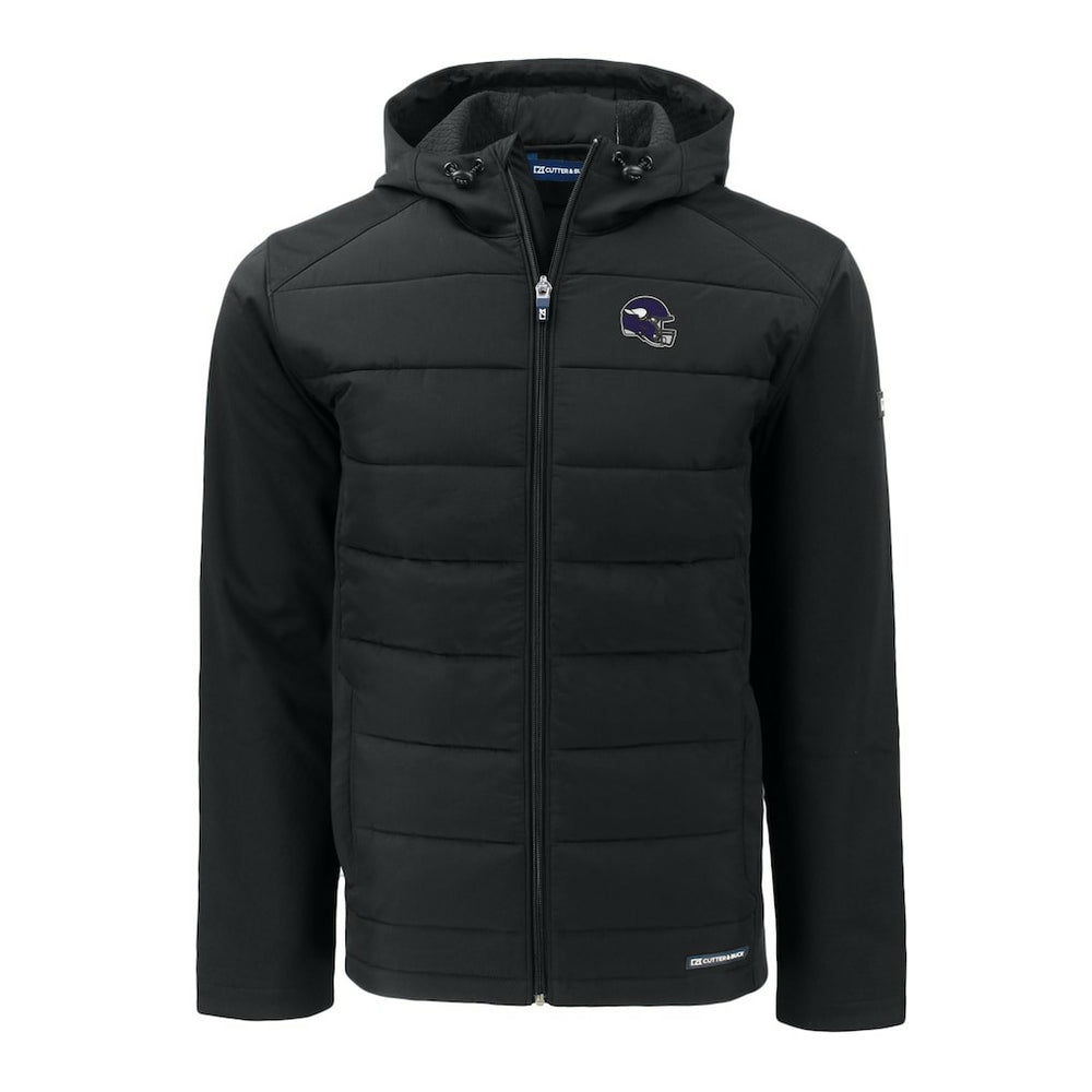 Minnesota Vikings Cutter & Buck Helmet Big & Tall Evoke Hybrid Eco Softshell Recycled Full-Zip Jacket - Black cheap