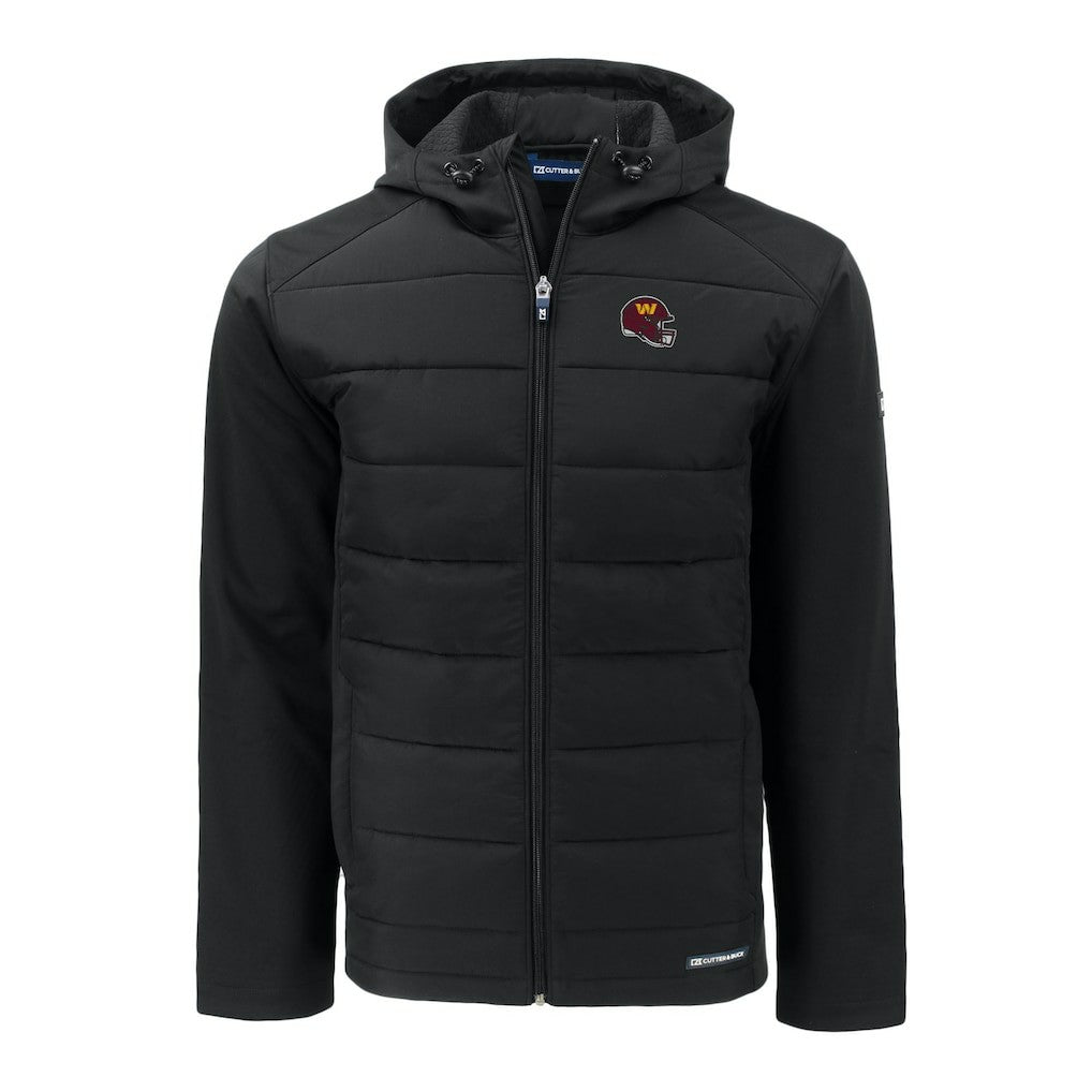 Washington Commanders Cutter & Buck Helmet Big & Tall Evoke Hybrid Eco Softshell Recycled Full-Zip Jacket - Black cheap
