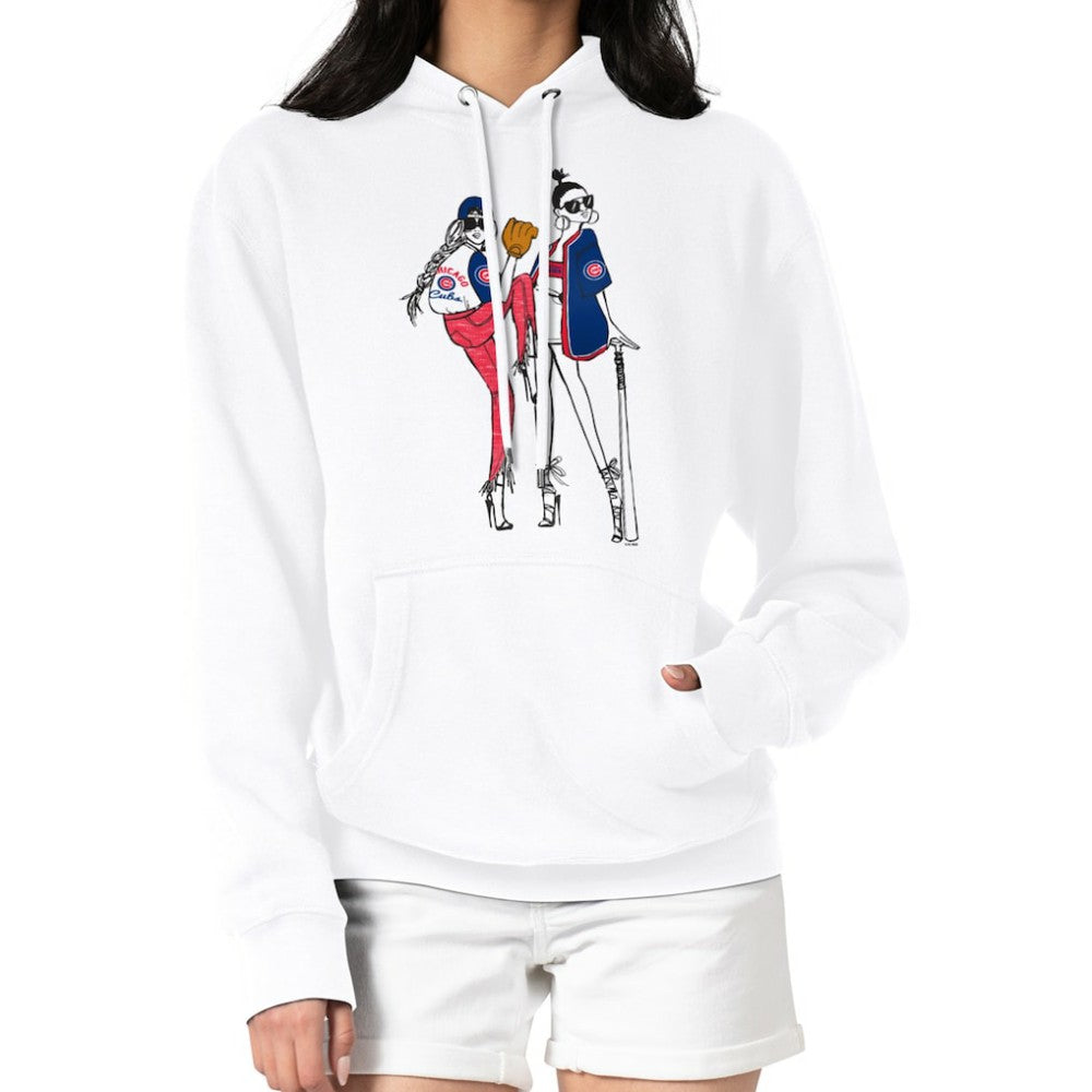 Chicago Cubs G-III 4Her by Carl Banks Women's Baseball Girls Fleece Pullover Hoodie White