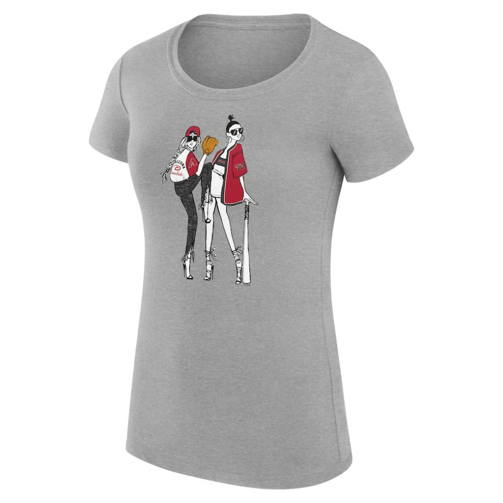 Arizona Diamondbacks G-III 4Her by Carl Banks Women's Super-Slim Fit Lightweight Baseball Girls T-Shirt Heather Gray