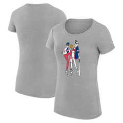 Chicago Cubs G-III 4Her by Carl Banks Women's Super-Slim Fit Lightweight Baseball Girls T-Shirt Heather Gray