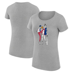 Texas Rangers G-III 4Her by Carl Banks Women's Super-Slim Fit Lightweight Baseball Girls T-Shirt Heather Gray