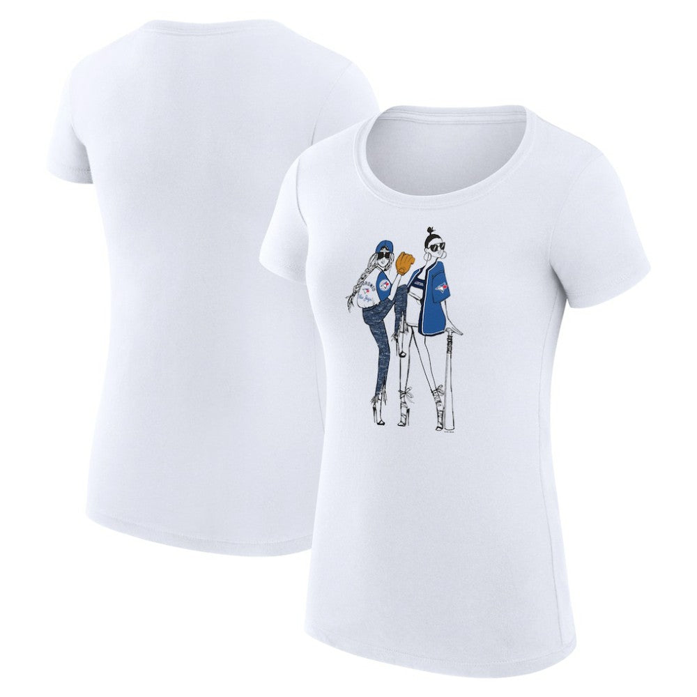 Toronto Blue Jays G-III 4Her by Carl Banks Women's Super-Slim Fit Lightweight Baseball Girls T-Shirt White
