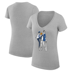 Toronto Blue Jays G-III 4Her by Carl Banks Women's Super-Slim Fit Lightweight Baseball V-Neck T-Shirt Heather Gray