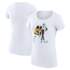 Boston Bruins G-III 4Her by Carl Banks Women's Super-Slim Fit Lightweight Hockey Girls T-Shirt - White T-shirts