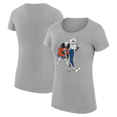Edmonton Oilers G-III 4Her by Carl Banks Women's Super-Slim Fit Lightweight Hockey Girls T-Shirt - Heather Gray T-shirts