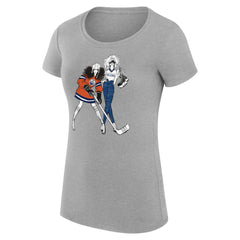 Edmonton Oilers G-III 4Her by Carl Banks Women's Super-Slim Fit Lightweight Hockey Girls T-Shirt - Heather Gray T-shirts
