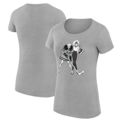 Los Angeles Kings G-III 4Her by Carl Banks Women's Super-Slim Fit Lightweight Hockey Girls T-Shirt - Heather Gray T-shirts